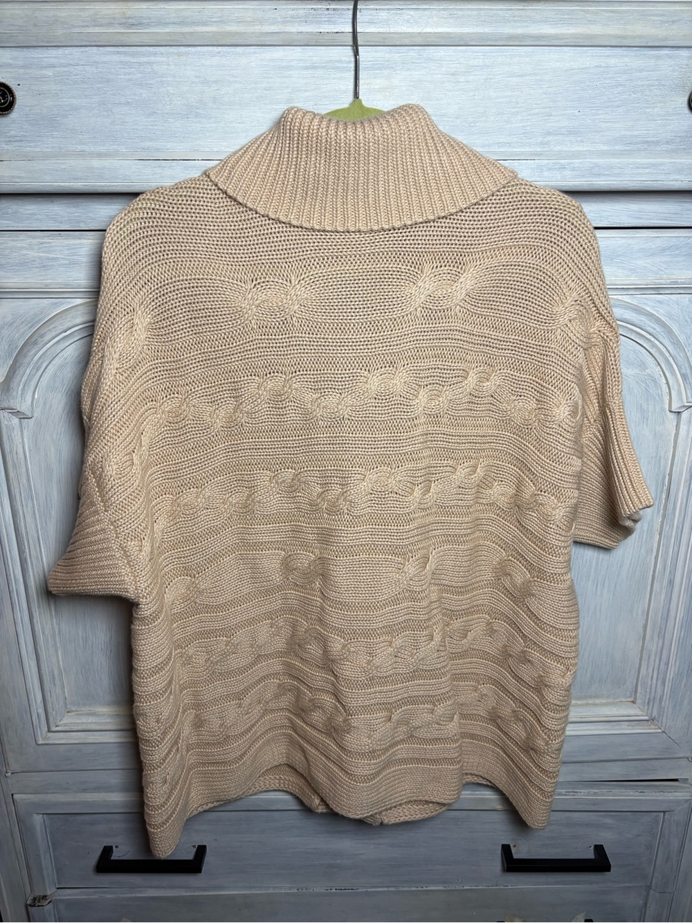 Talbots Camel Cableknit Short Sleeve Cardigan Polished Old Money Capsule Preppy - Picture 8 of 8